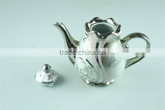 Siliver chromed Porcelain Teapot with lid, 800 ml water pots&kettles Chaozhou Stock