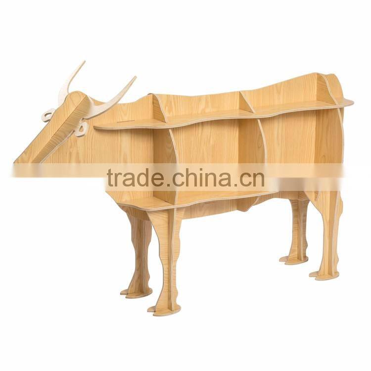 Cattle Puzzle Table,Creative Animal Furniture,MDF DIY Assembled CattleTable For Fashion Living Room,Wooden Animal Furniture