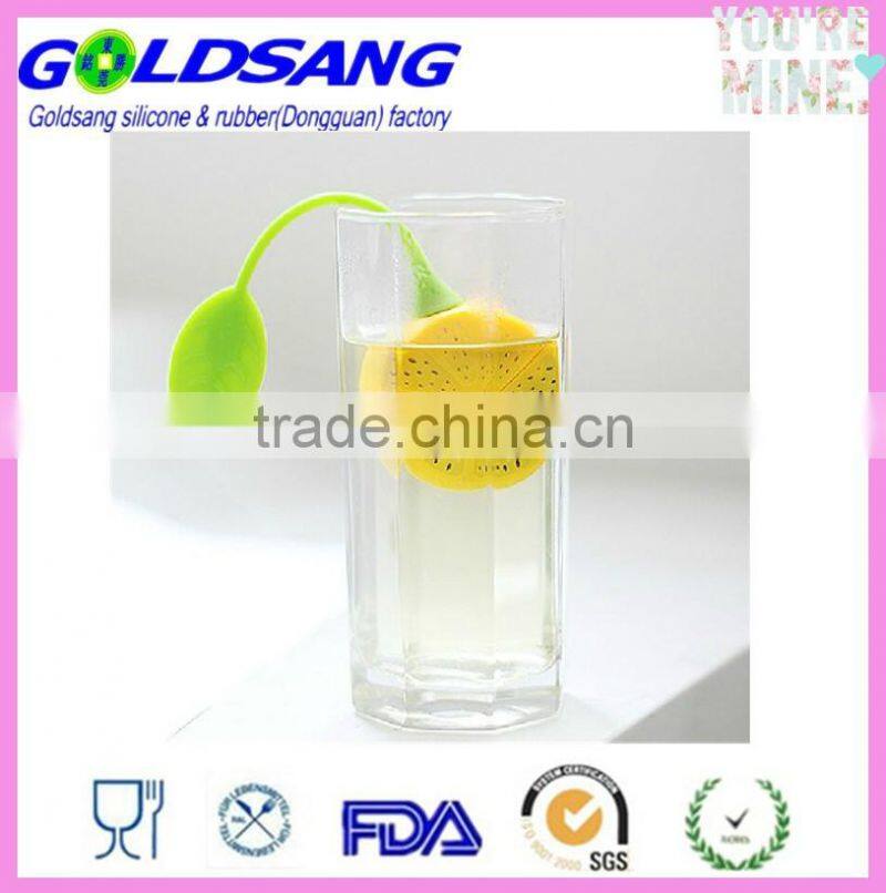 Green Silicone Lemon Design Tea Filter Strainer /tea bag holder