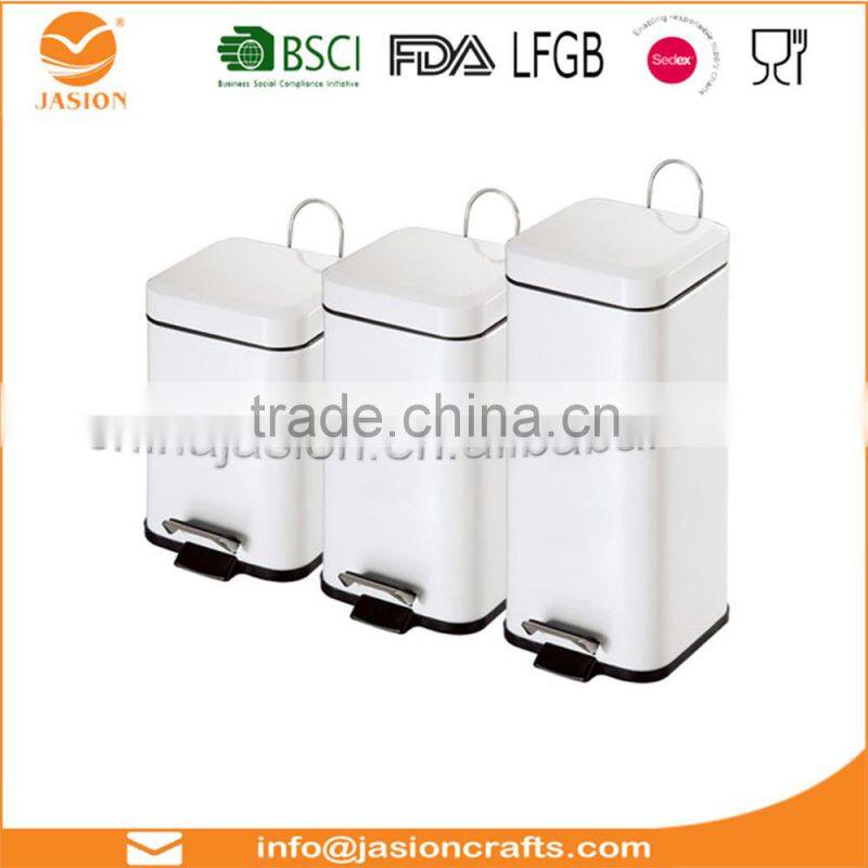 3 Litre Pedal Trash Bin White Foot Pedal Bin with Lid For Easy Opening Closing Dustbin