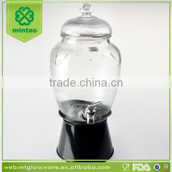 Well Garden Decor Drinking Dispener with Metal Ice Bucket Stand set