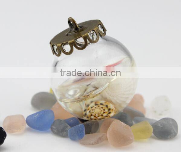 hollow decorative clear glass ball for making diy jewelry