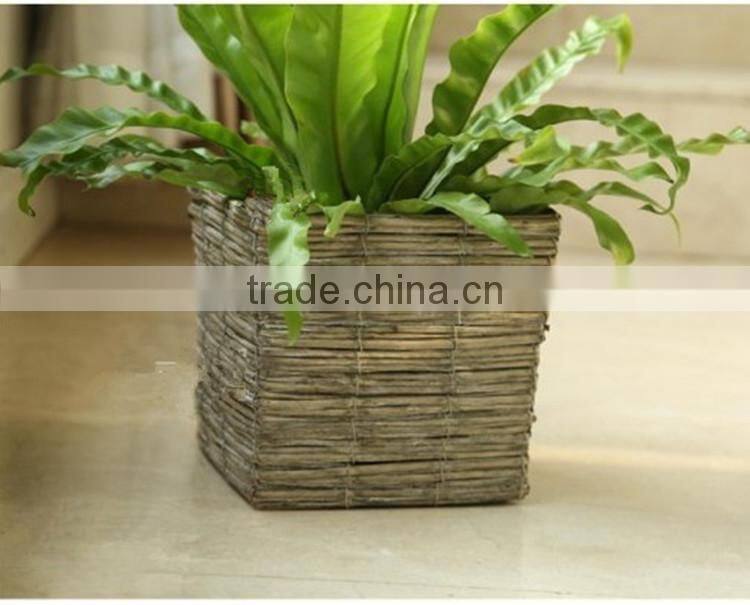 garden art decoration wicker basket / indoor decoration basket flowerpot/vintage garden wicker basket