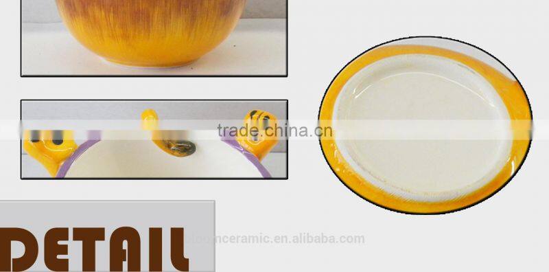 fashion bloom ceramic cute lion bowl