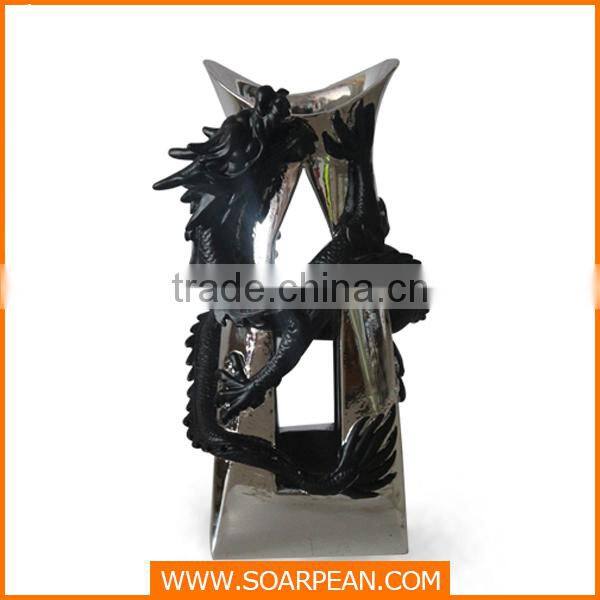 Office Decorative Fiberglass Chinese Rragon Flower Pot