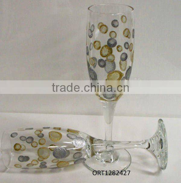 hand painted wine glass