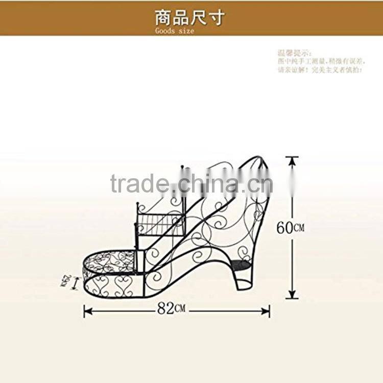 Garden furniture shoe design wire plant metal flower pot display stand