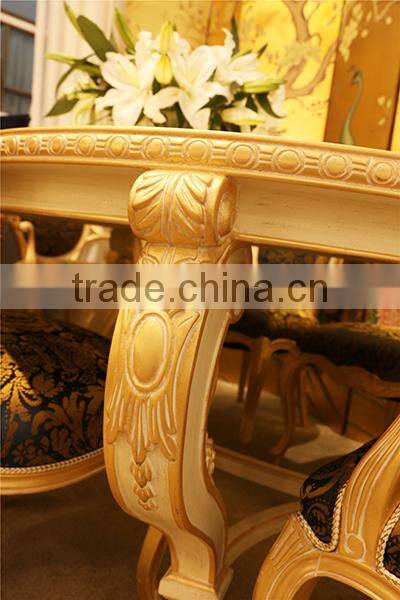 Luxury French Rococo Timber Dining Table Set for Noble House BF11-05051b