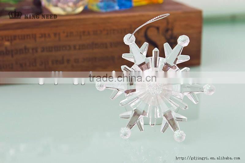 LED electronic light acrylic snowflake hanging Xmas tree ornament