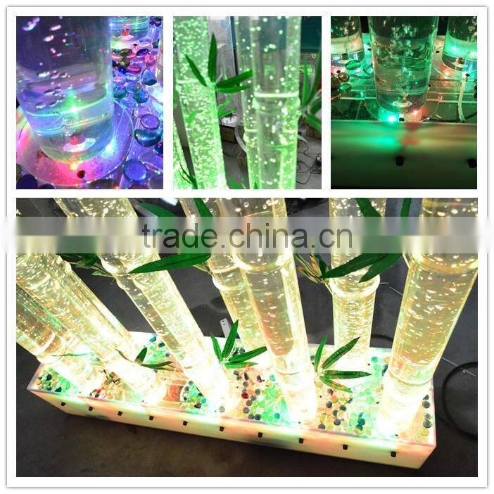 water bubble pillar led water tube bamboo acrylic tube