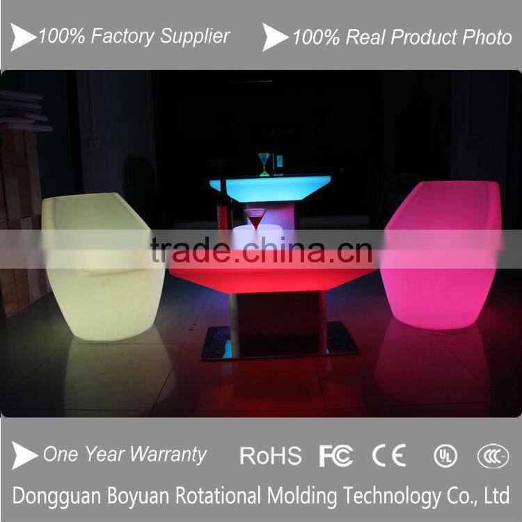 Led plastic children chair/colorful led bar table/aluminium stand led table