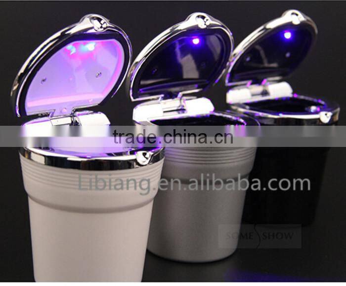 portable zinc alloy ashtray with LED lamp