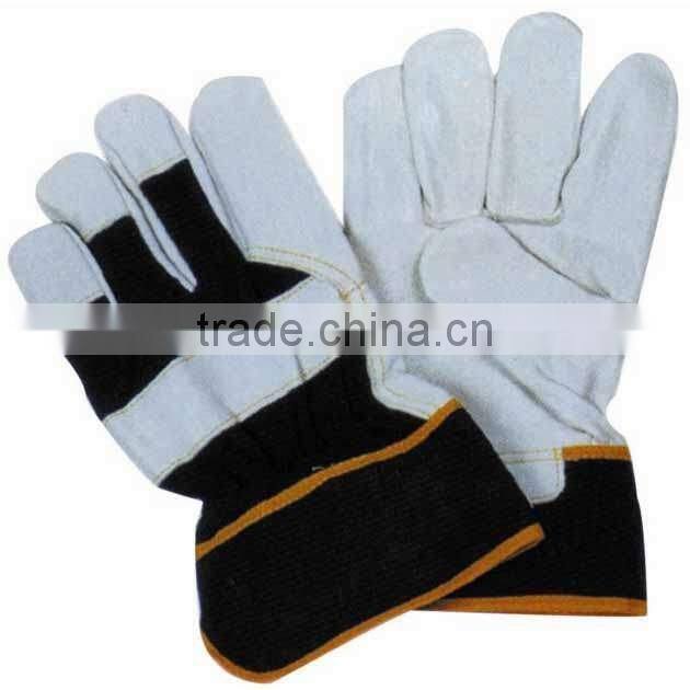 Cow split Leather safety glove