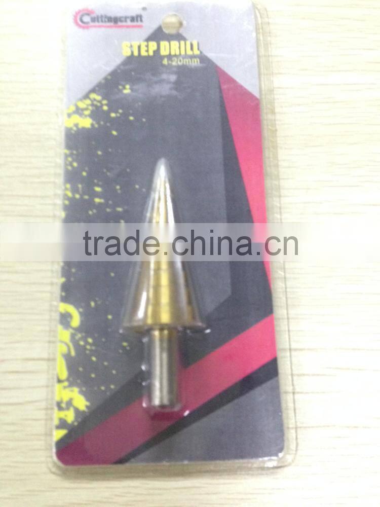 4-20mm HSS Hex Shank TiN Coated Step Drill