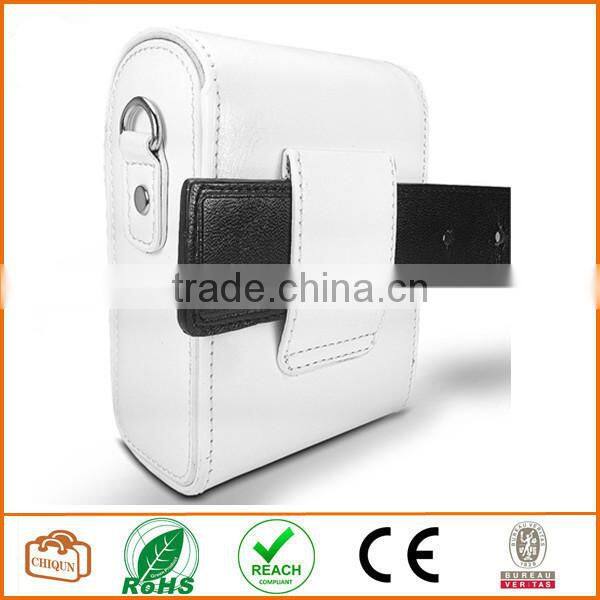 Protective Compact Case with Magnetic Closure and Strap Compatible with Digital Camera (White)