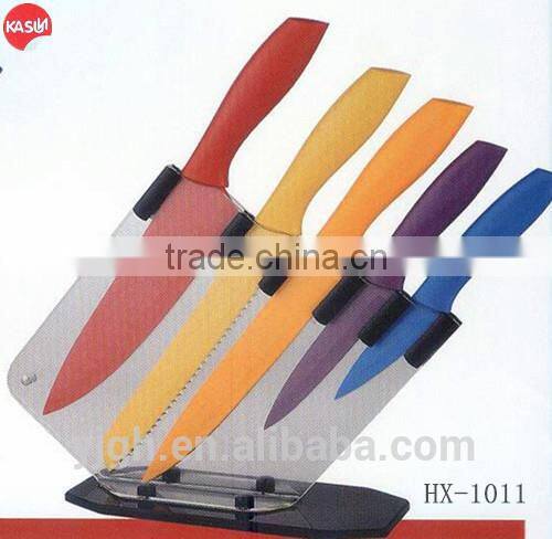 HX-1011 America hot sale 6pcs chef knife sets non stick painting