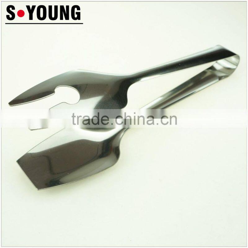 39043 9.5 Inch Stainless StFeel Kitchen Tongs BBQ Grill Food salad Tongs With Fork