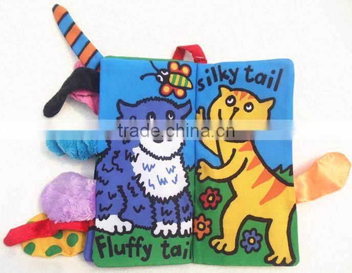 Soft Safety Kitty Tails Cloth Book Infant Educational Early Unfolding Developmental Baby Toy