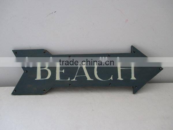 BEACH ARROW Decorative Distressed Wooden Wall Hanging Sign Plaque with LED lights
