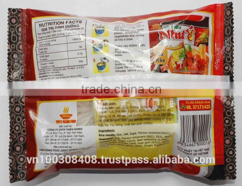 Beef, Chicken flavour Instant Rice Noodles "Hu Tieu " Vietnamese, VI HUONG BRAND
