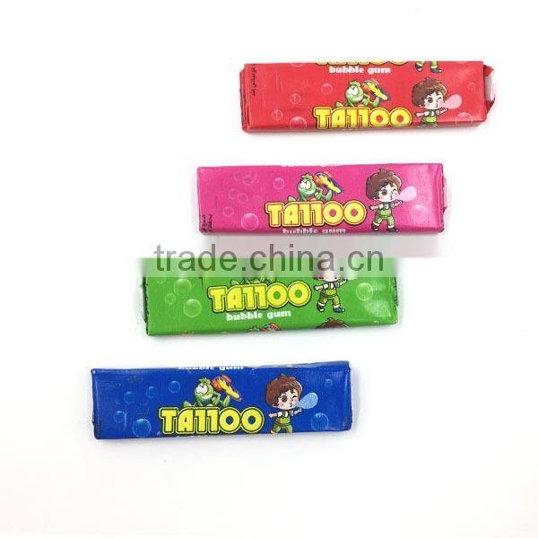 100PCS Bag Pack Assorted Fruit Sweet Sticker Tattoo Bubble Gum