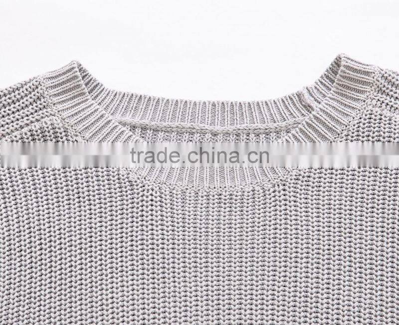 latest design winter cotton pure knit sweater ,pullover sweater