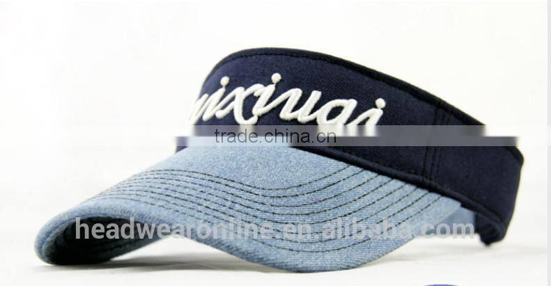 custom fashion sun visors with 3D embroidery