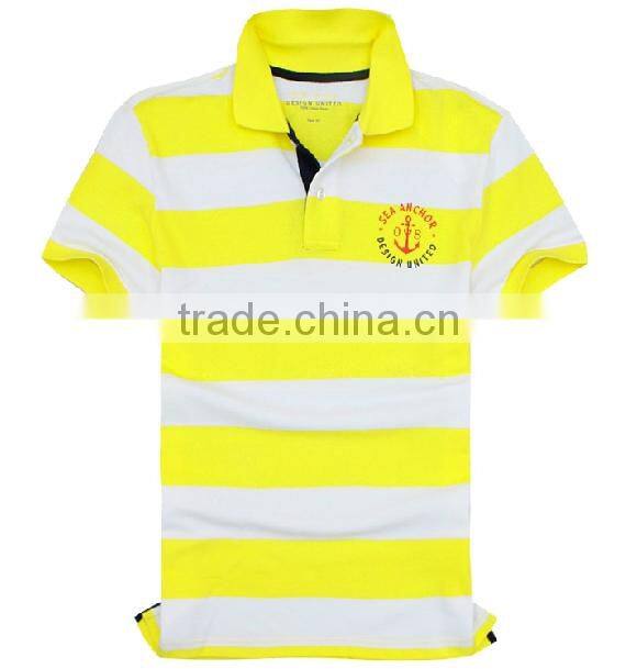 Cotton Hit color stripe polo tshirt for men,custom men fringe polo,High quality hit color fringe polo