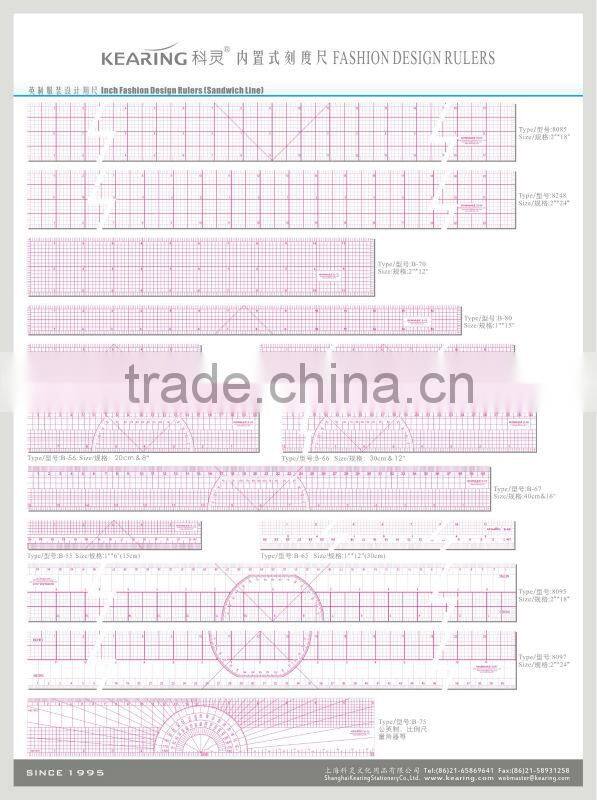 Kearing One Set Of SIx Plastic Fan Shaped Scale Ruler For Design