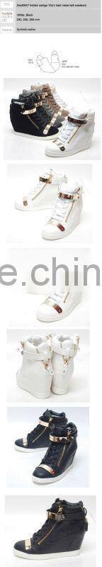 2014 s/s women hidden wedge heel fashion sneakers