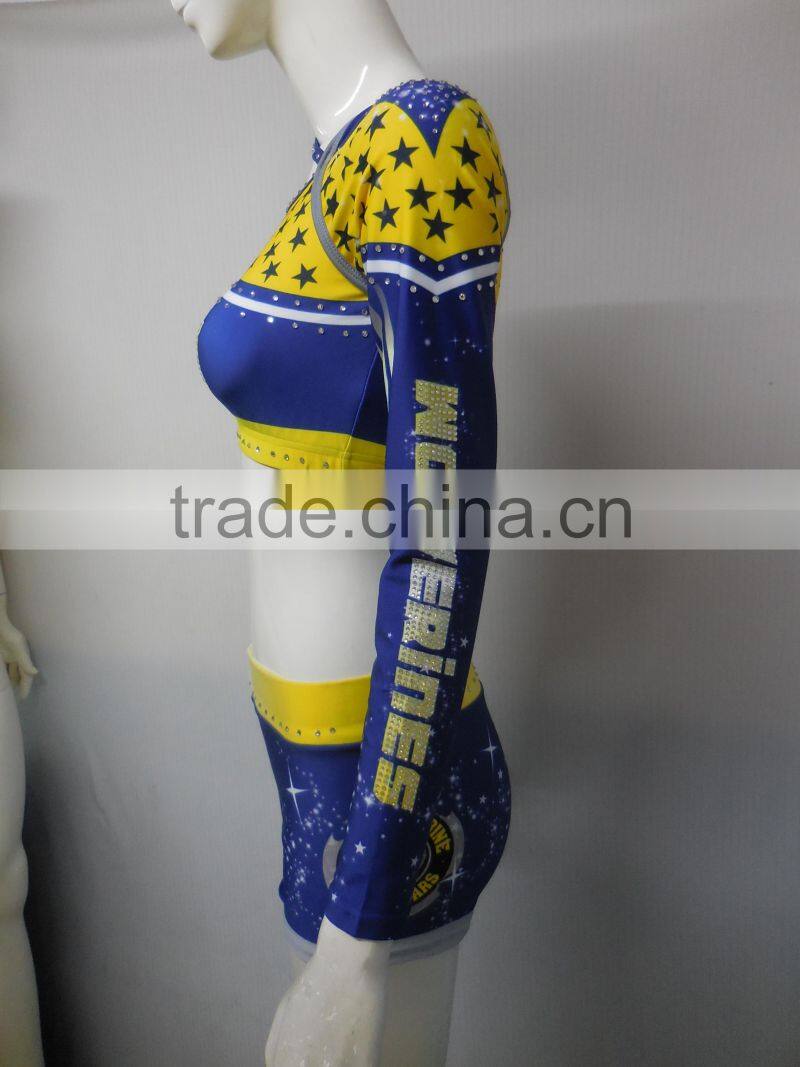Specialized Custom Made Cheerleader Clothes, Fashionable Long Sleeves Cheerleader Uniforms