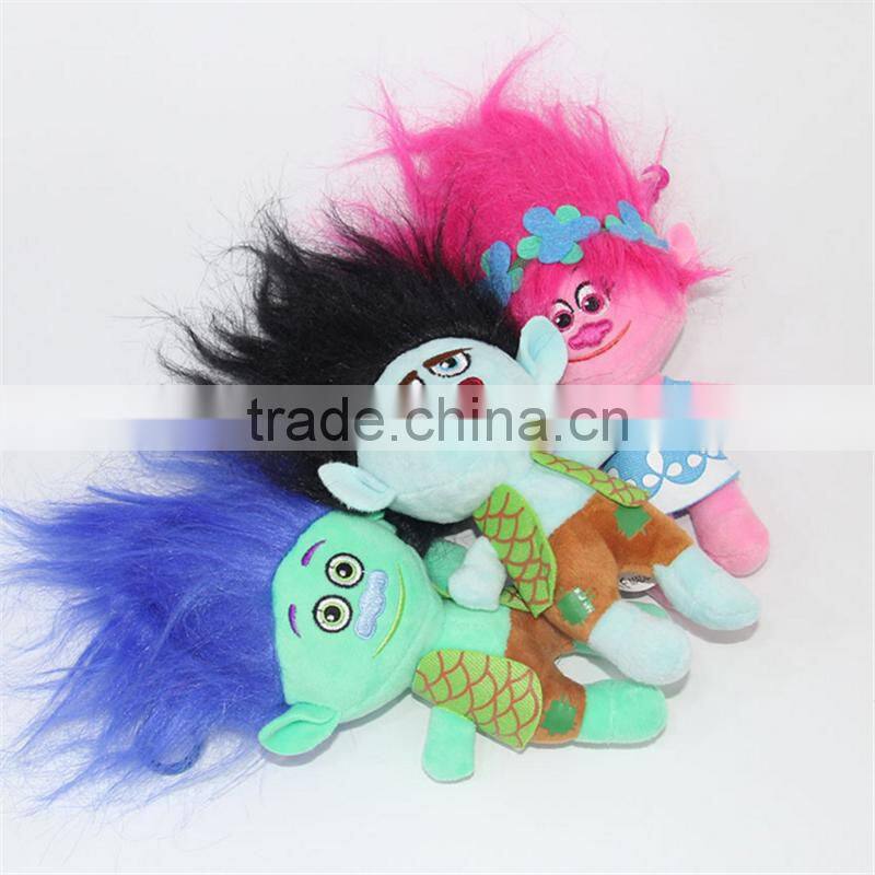 Top selling cute DreamWorks Magic Hair elf doll magical trolls Bobbi plush toy