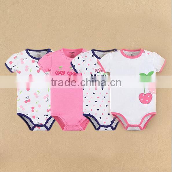 2015 baby clothing 100% cotton baby bodysuit plain gift box