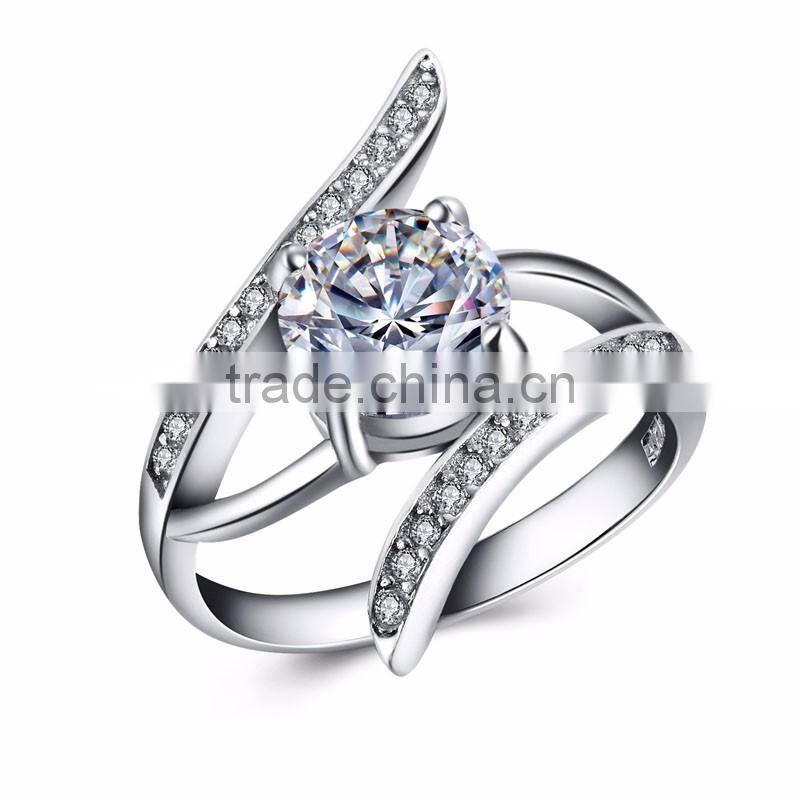New design women's jewelry Sterling silver accessory shining wedding rings for ladies