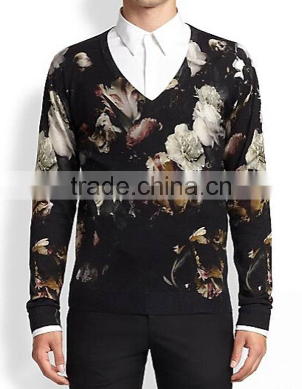 latest sweater flower full print designs for men