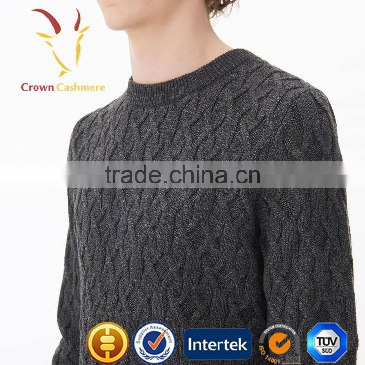 Hot Sale Cable New Design Plain Sweaters Pullover for Men