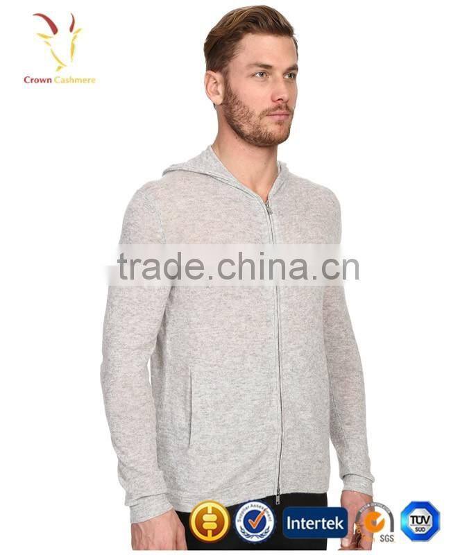 Plain Mens Merino Knit Cardigan Hoode, Mens Sweater Hoodie