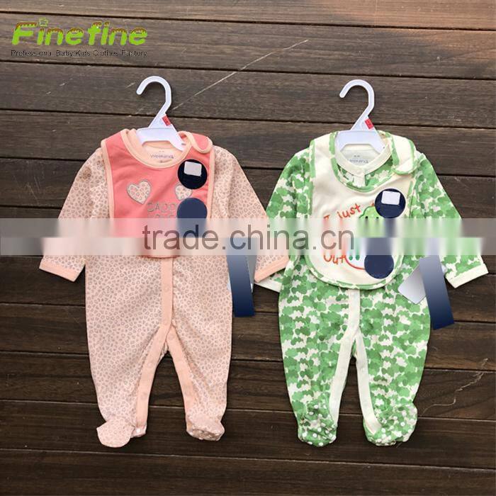 Baby Clothes Baby Playsuit With Bib Clothing Wholesale Baby Long Sleeve Romper