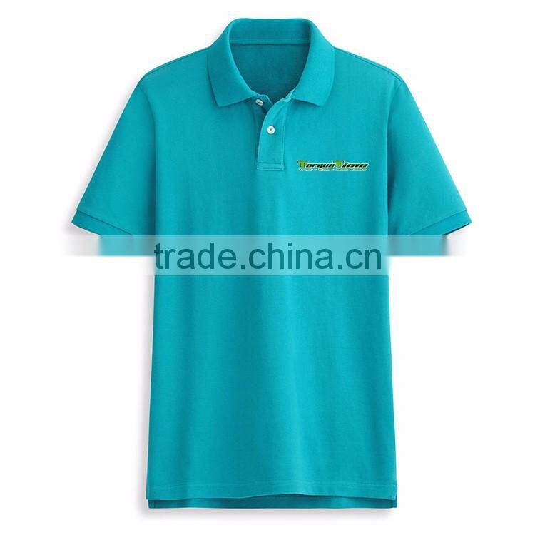 China Wholesale Price Embroidery Custom Blue Polo Shirt 100% Cotton Mens