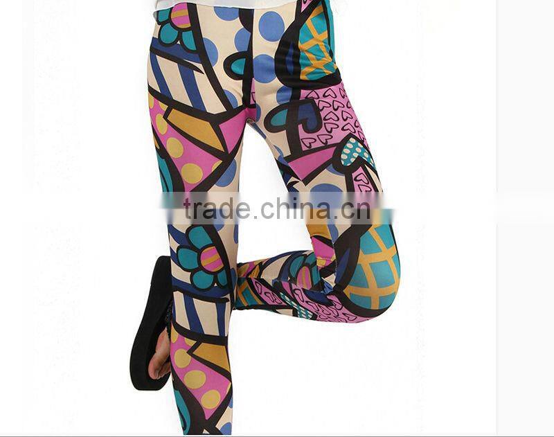 colourful ladies leggings multi color printed leggings