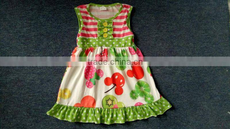 Boutique Remakes Summer Baby Clothes Dress Awesome Littler Girls Halloween Pattern Flutter Sleeve Pearl Dresses