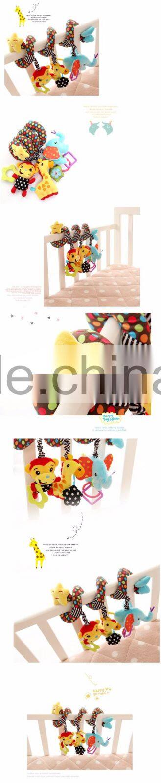 Multifunctional Hanging Animal Ornament/Baby Spiral Toy/plush bed winding toy
