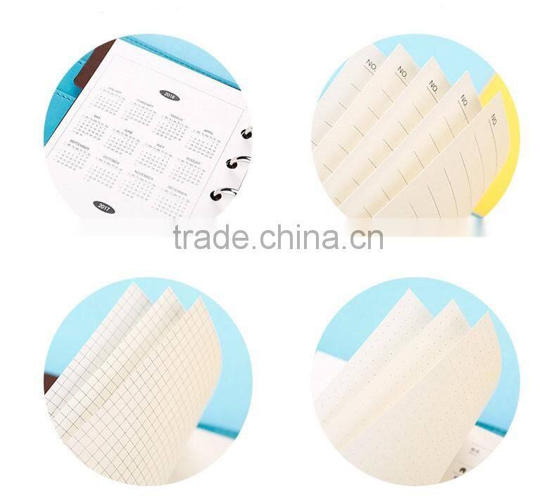 48K faux leather cover agenda planner portable loose-leaf planner with elastic band/insert pocket/pen holder