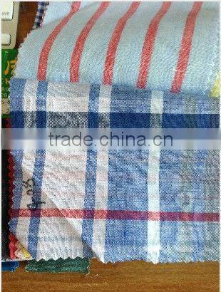 men's yarn dyed checked linen shirt