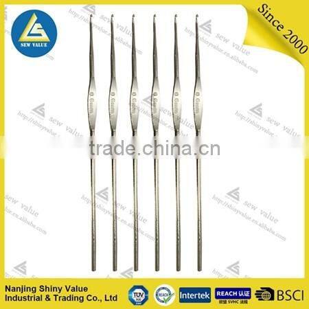 Nickel plated type sewing accessories usage firm steel crochet hook for knitting