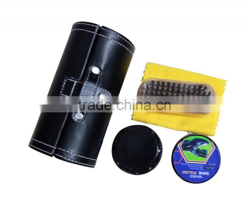 hot selling gentlemen's handware shoe care /polish/shine kit with PU bucket/bag