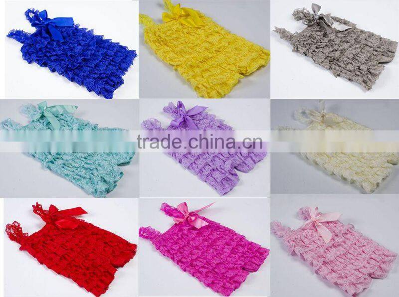 Promotion solid colors lace romper petti baby girl lace romper newborn Infant jumpsuit children clothes