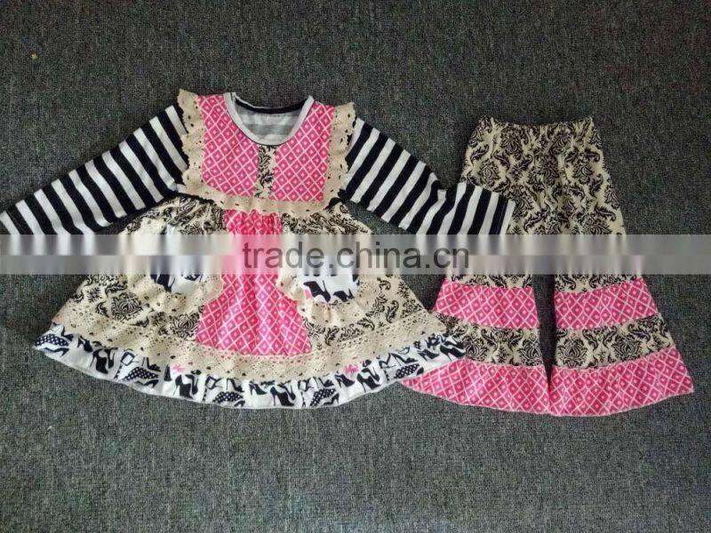 Toddlers clothing easter girls wholesale boutique clothes colorful easter new baby bunny girls outfits
