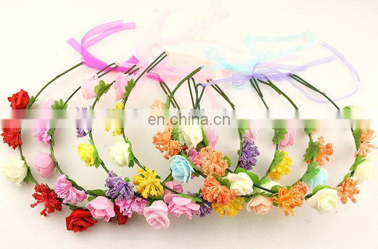 FG-0013 wholesale bridal wedding artificial wicker flower garland/ flower head wreath