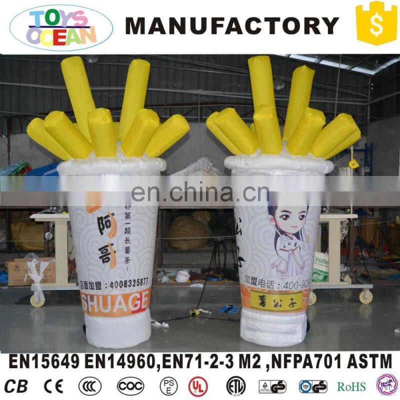 Customized advertising inflatable fries model for pomotion display